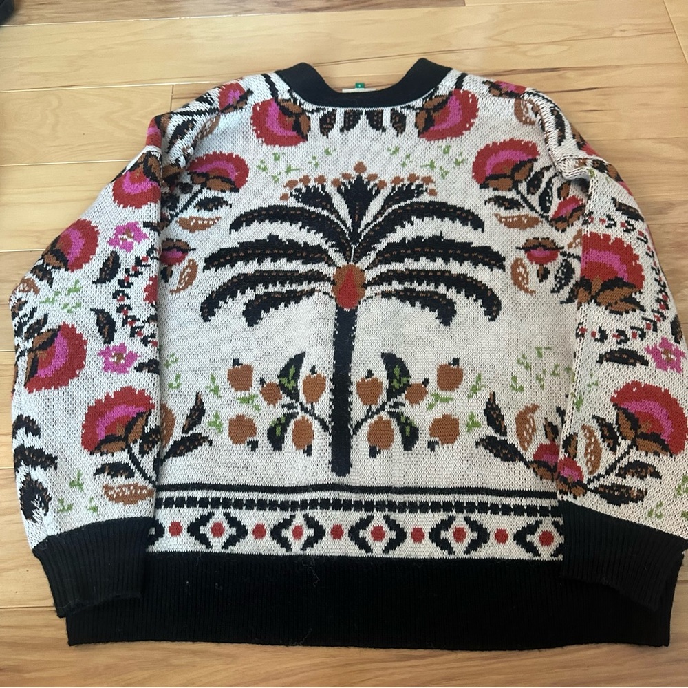 FARM Rio Floral Knit Cardigan in Black, Pink, Brown, Green - Picture 4 of 4